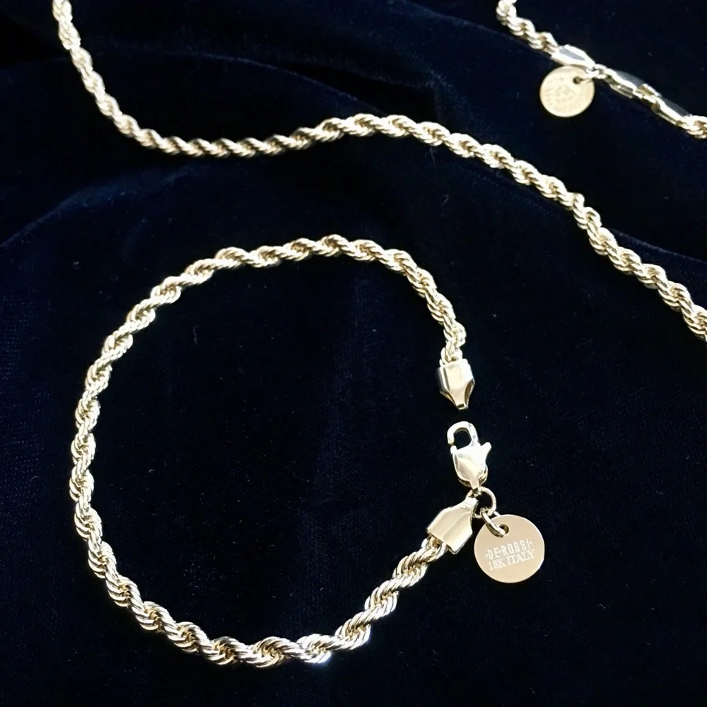EXCLUSIVE 18K GOLD ROPE BRACELET MADE IN ITALY *LIFETIME WARRANTY*
